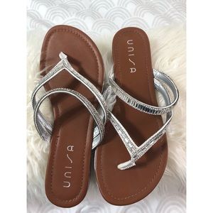unisa silver rhinestone sandals